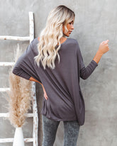 Wear It Well Langarm-Stricktop aus Bambus - Sturmgrau